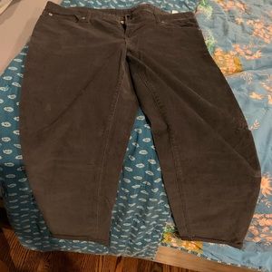 Charcoal gray Gap cropped boyfriend corduroy jeans